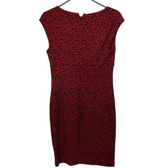 Calvin KLEIN KNEE LENGTH RED LEOPARD SLEEVELESS DRESS SIZE 6 - Picture 8 of 9